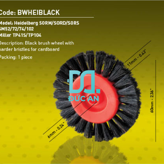 Bánh xe lông Master BWHEIBLACK - 60mm